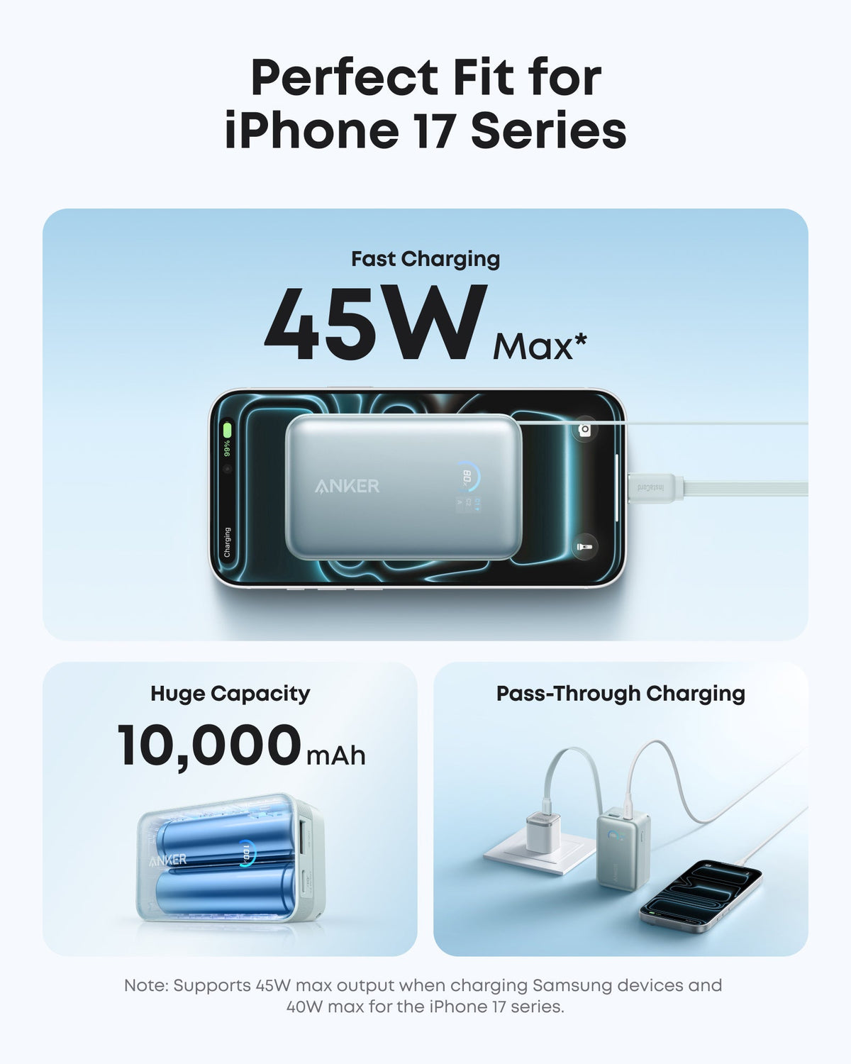 Anker | Nano Power Bank | 10K, 45W, Built-In Retractable USB-C Cable