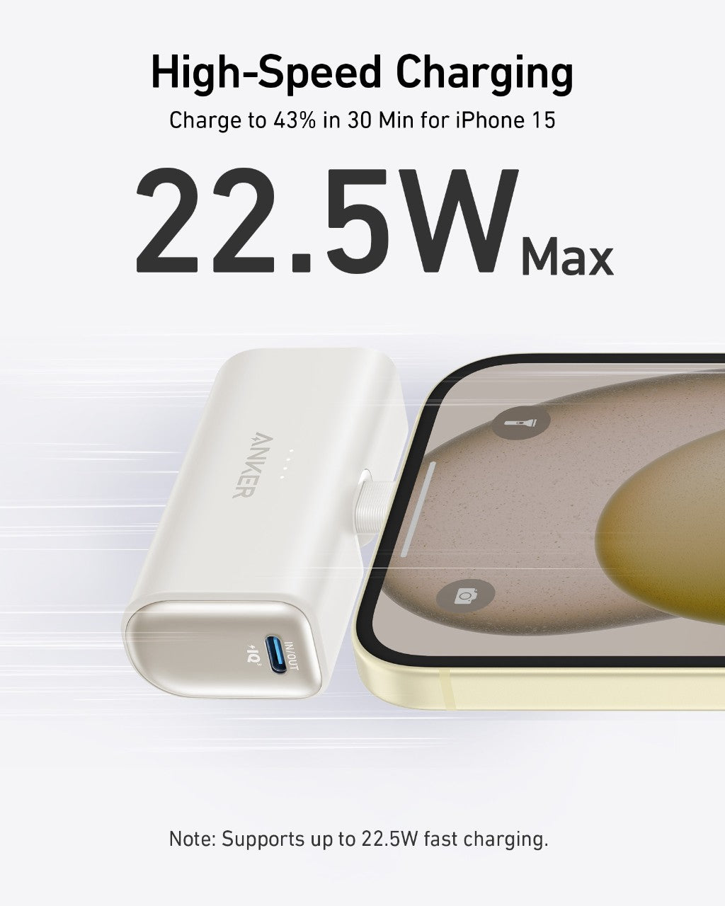 Anker | Nano Power Bank | 22.5W, Built-In USB-C Connector