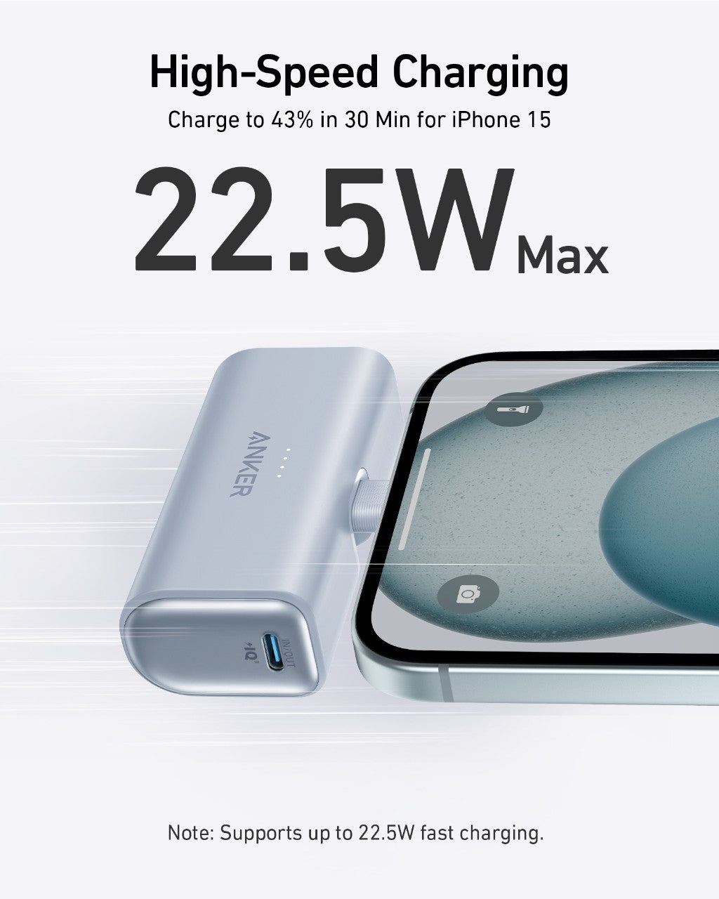 Anker | Nano Power Bank | 22.5W, Built-In USB-C Connector