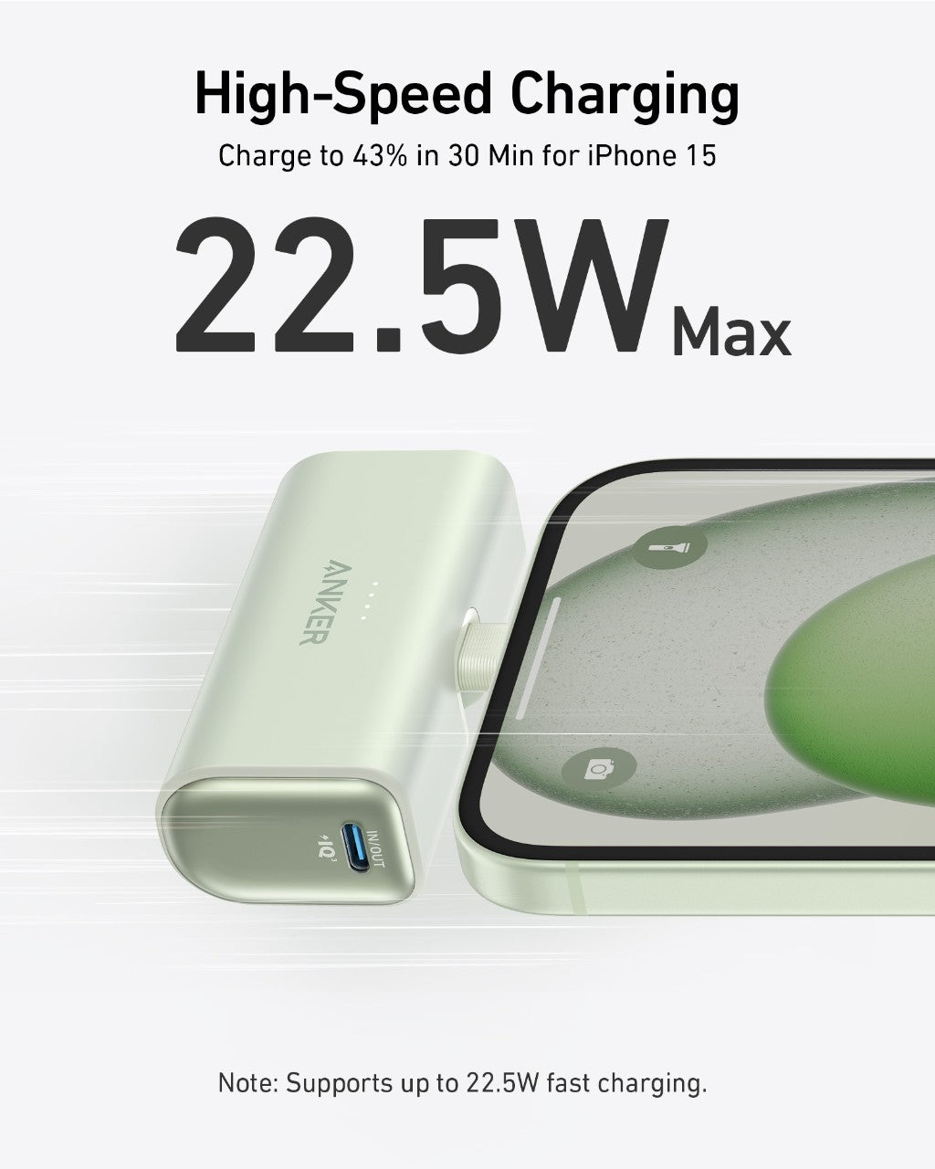Anker | Nano Power Bank | 22.5W, Built-In USB-C Connector