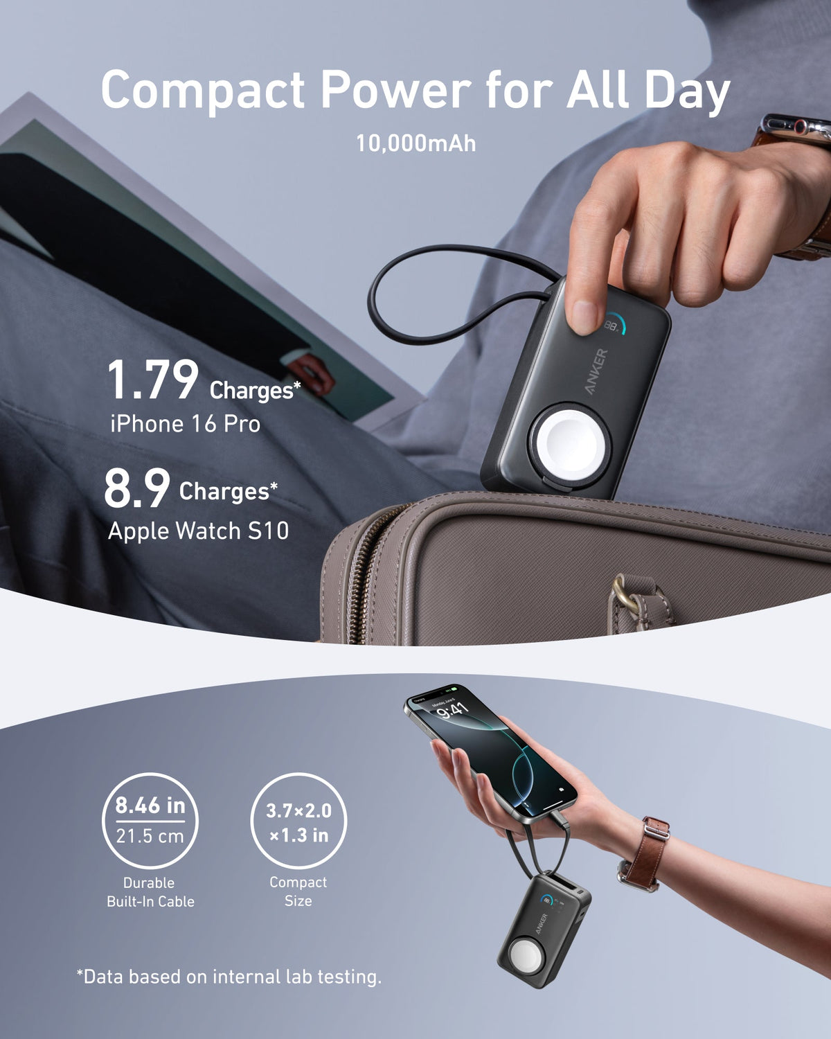 Anker | MagGo Power Bank | 10K, 35W, For Apple Watch