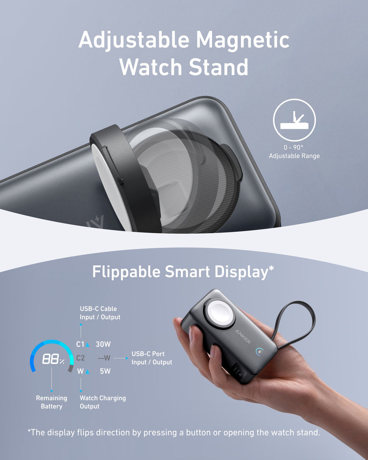 Anker | MagGo Power Bank | 10K, 35W, For Apple Watch