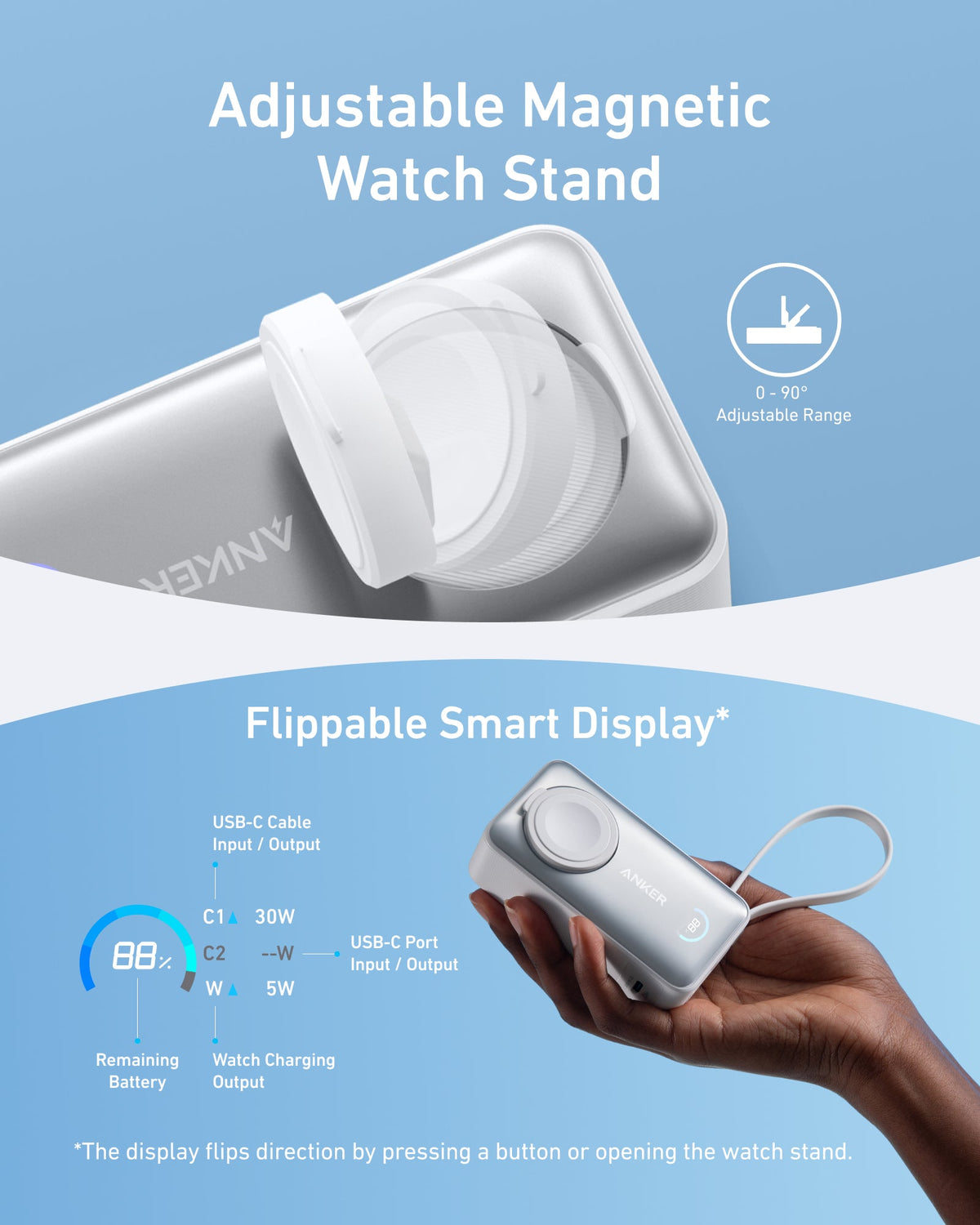 Anker | MagGo Power Bank | 10K, 35W, For Apple Watch