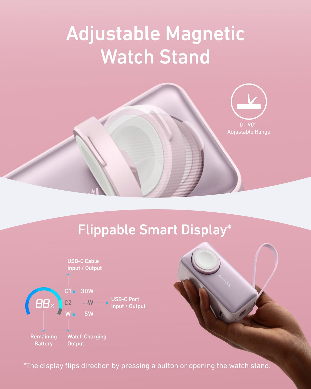 Anker | MagGo Power Bank | 10K, 35W, For Apple Watch