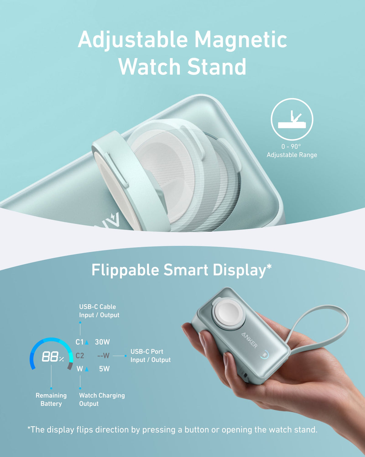 Anker | MagGo Power Bank | 10K, 35W, For Apple Watch