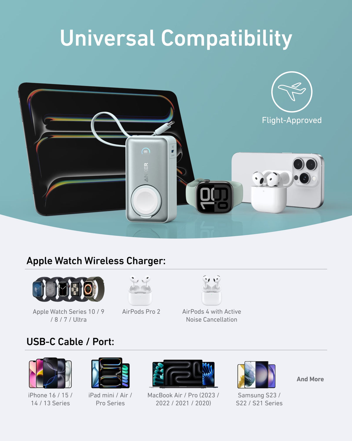 Anker | MagGo Power Bank | 10K, 35W, For Apple Watch