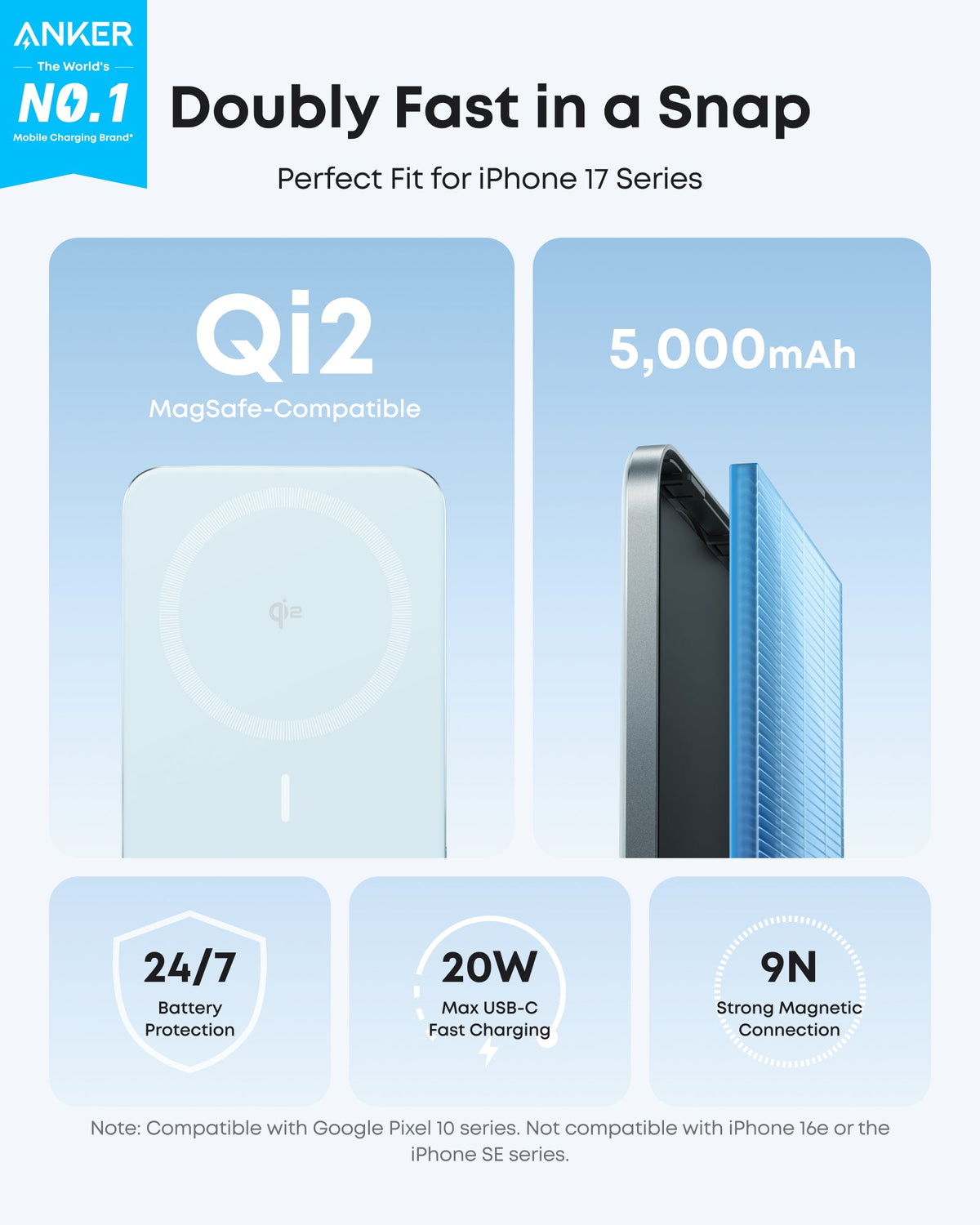 Anker | Nano Power Bank | 5K, MagGo, Slim