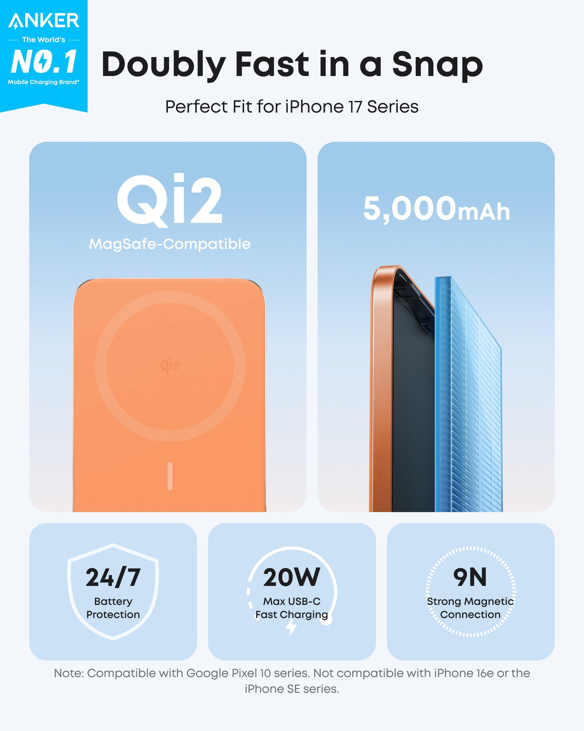 Anker | Nano Power Bank | 5K, MagGo, Slim