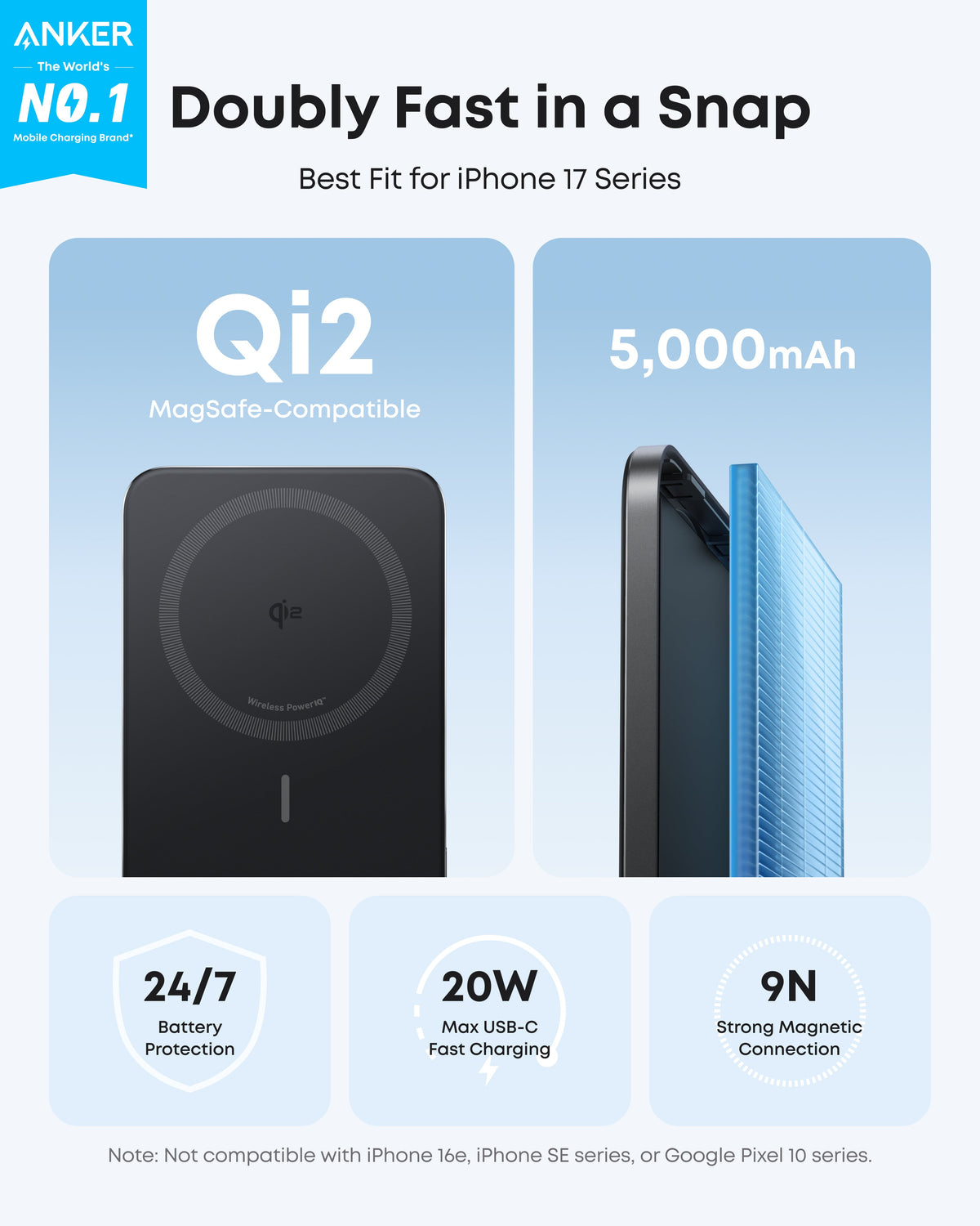 Anker | Nano Power Bank | 5K, MagGo, Slim
