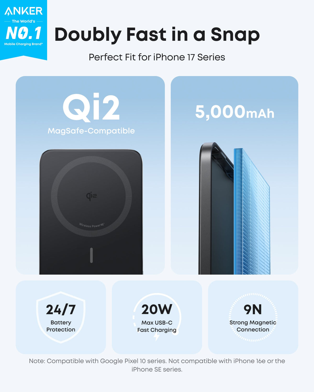 Anker | Nano Power Bank | 5K, MagGo, Slim