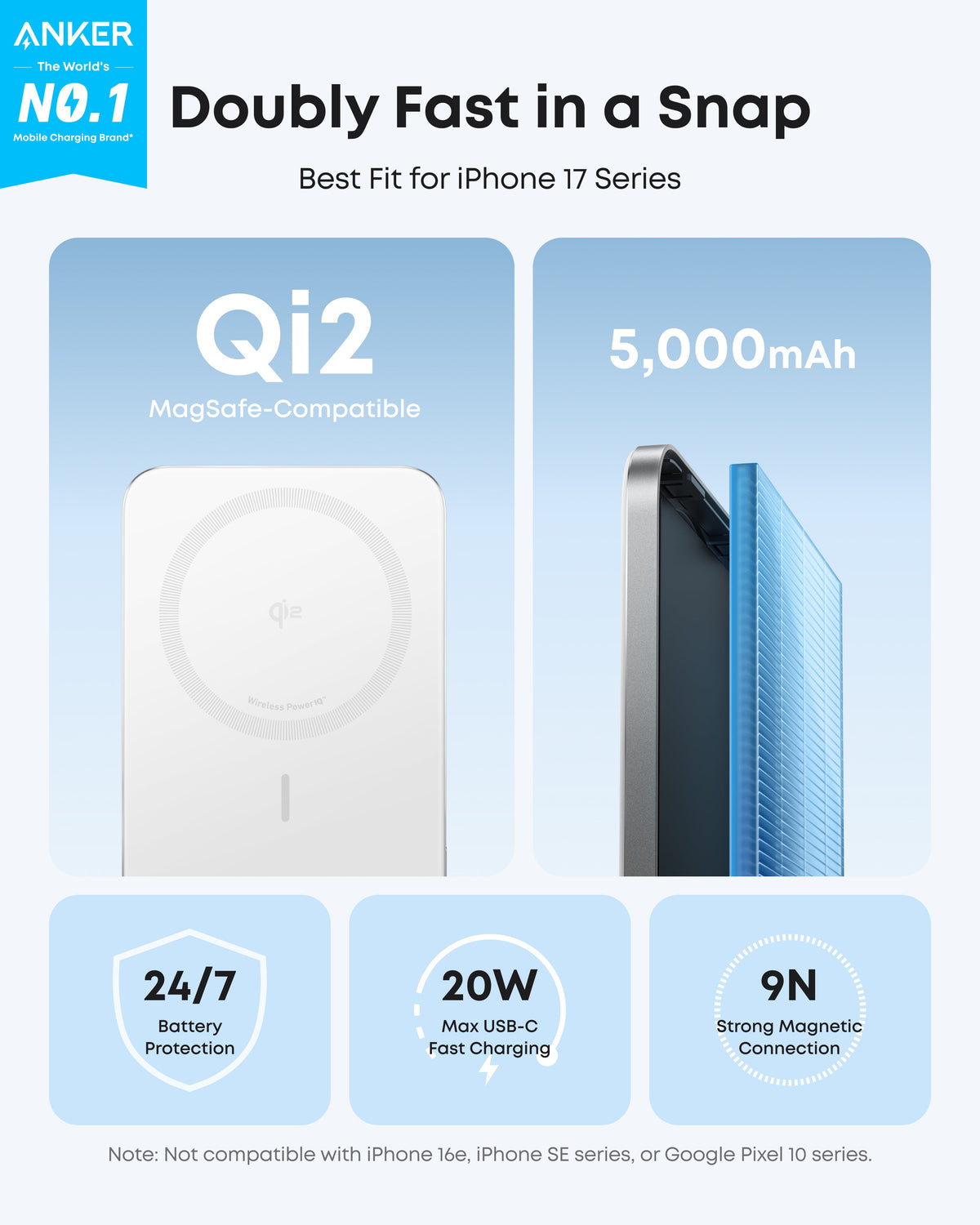 Anker | Nano Power Bank | 5K, MagGo, Slim