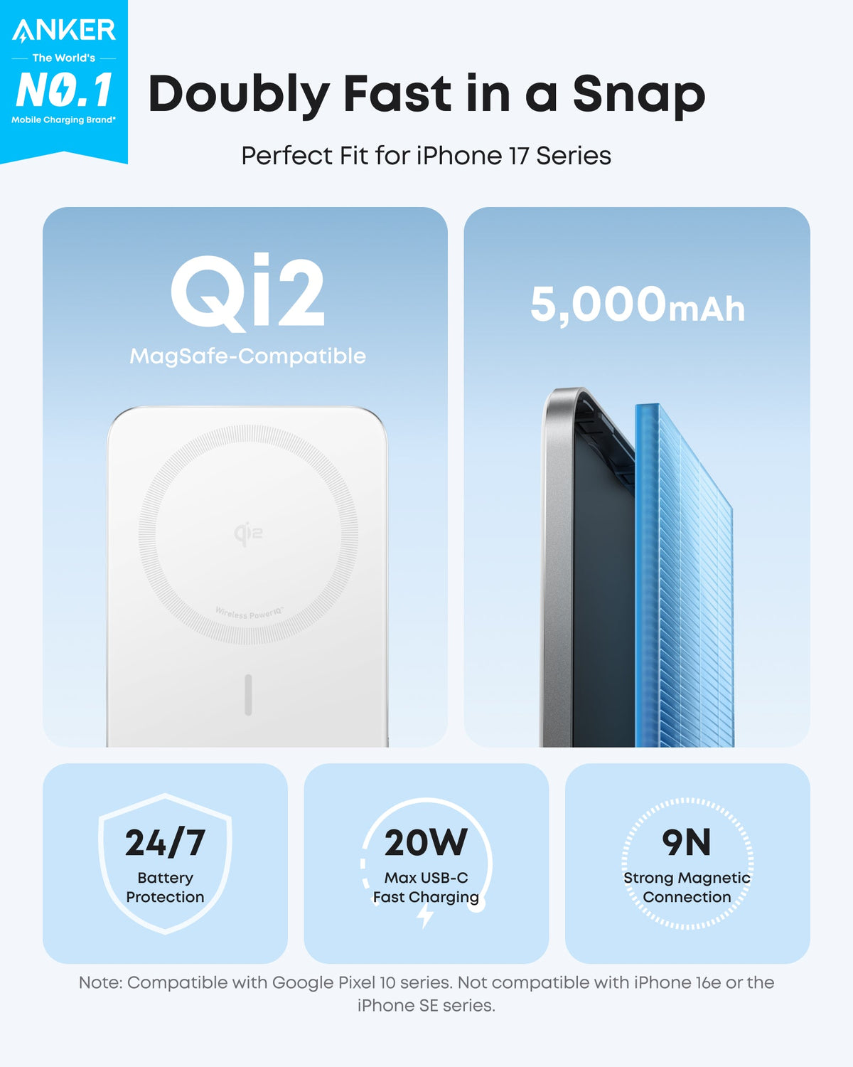 Anker | Nano Power Bank | 5K, MagGo, Slim