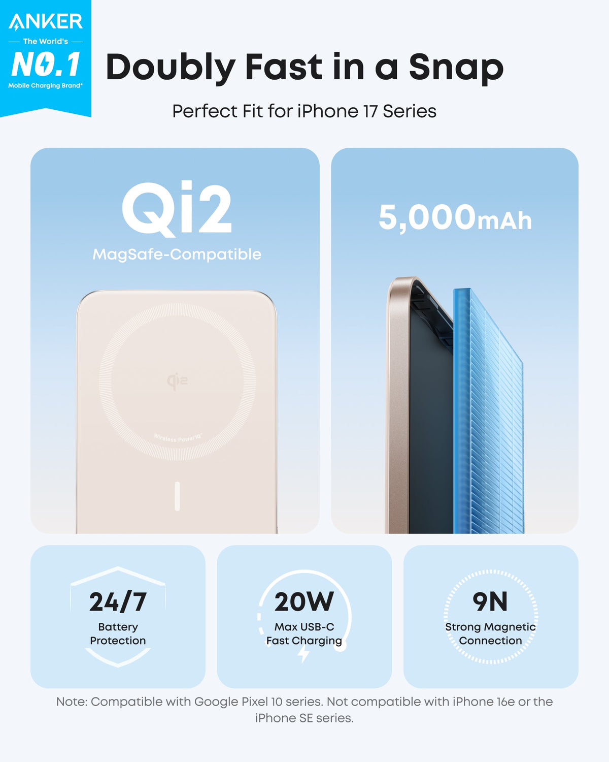 Anker | Nano Power Bank | 5K, MagGo, Slim