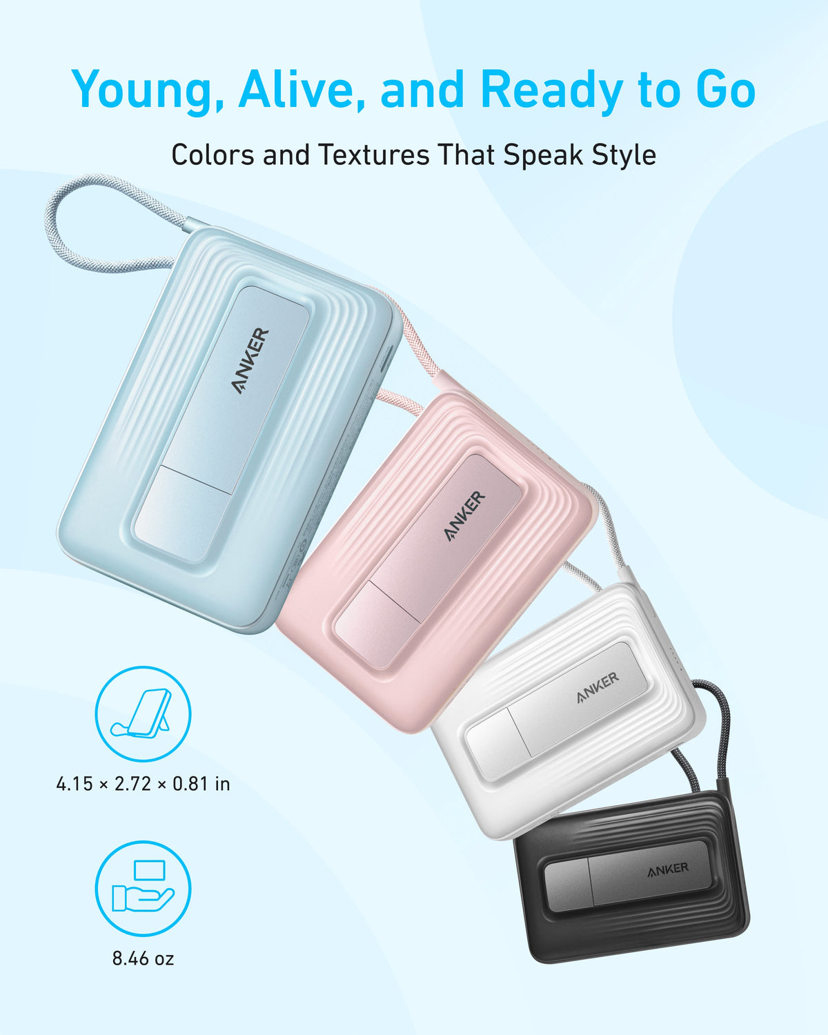 Anker | Zolo Magnetic Power Bank | 10K, 30W, Built-in USB-C Cable