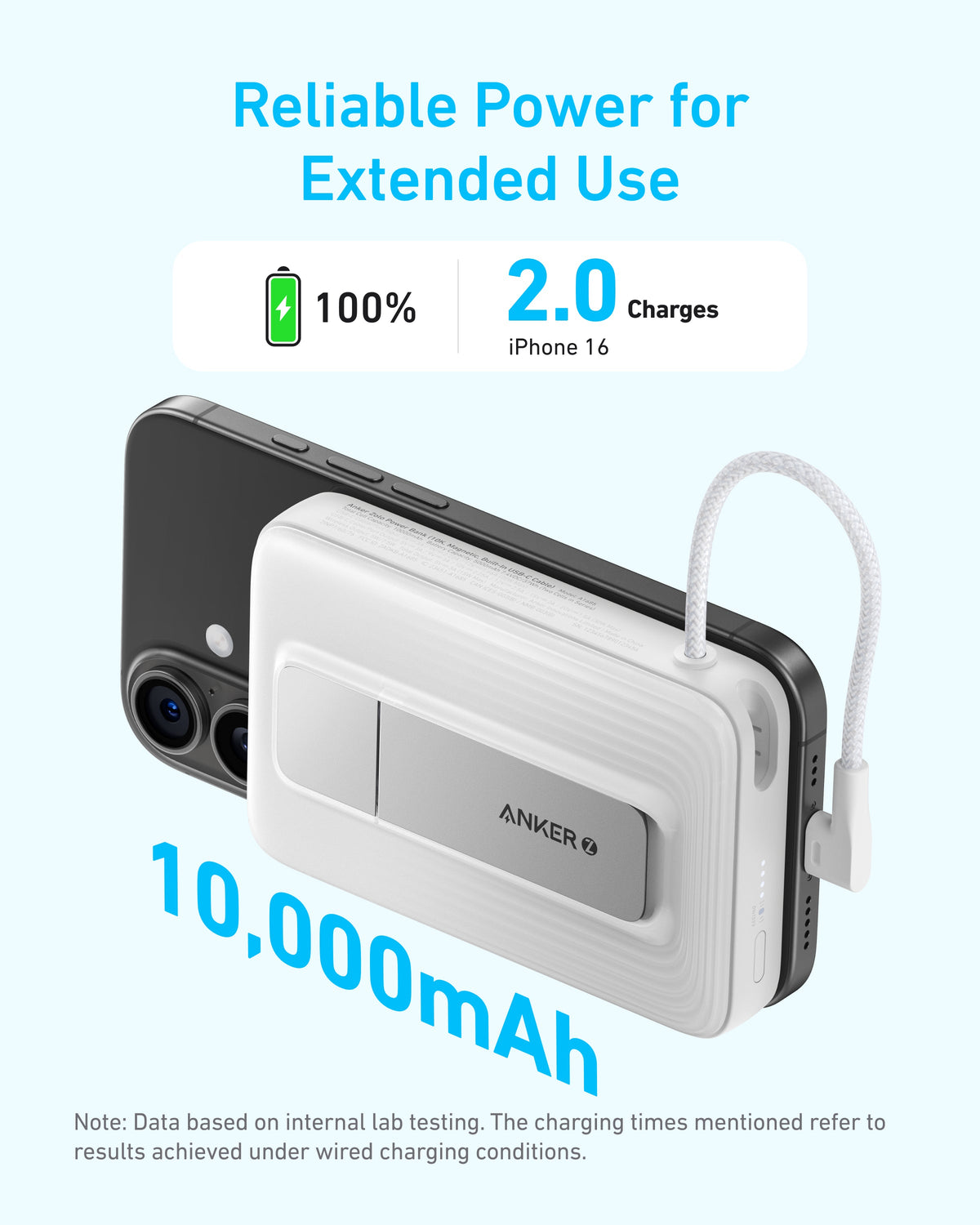 Anker | Zolo Magnetic Power Bank | 10K, 30W, Built-in USB-C Cable