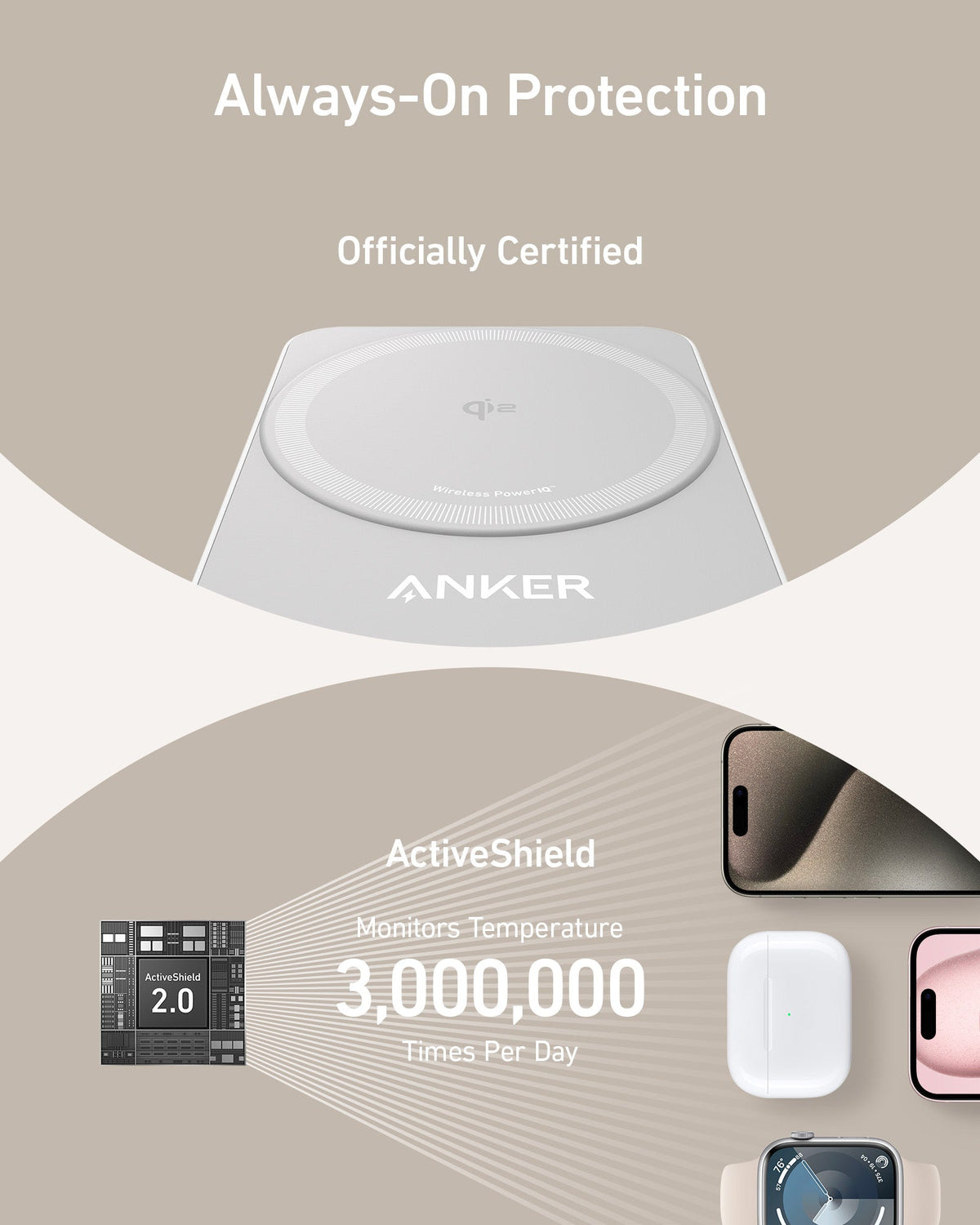 Anker | MagGo Wireless Charging Station | Foldable 3-in-1