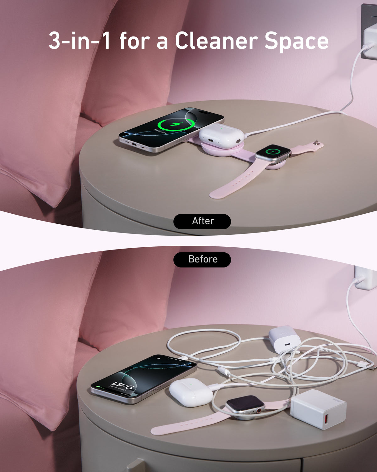 Anker | MagGo Wireless Charging Station | 3-in-1, Foldable Pad