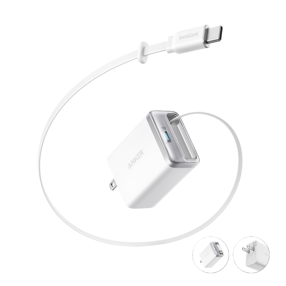 Anker Nano Charger, 35W, Built-In Retractable USB-C Cable