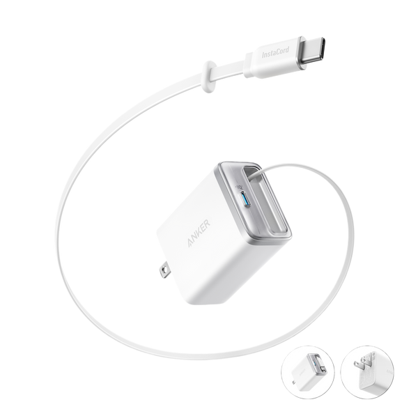 Anker Nano Charger, 35W, Built-In Retractable USB-C Cable
