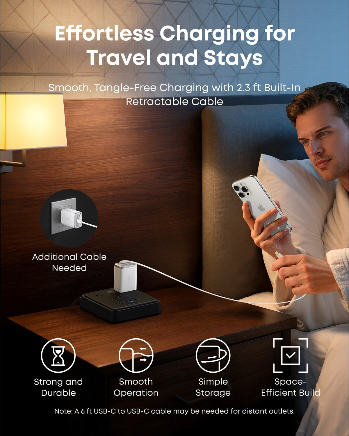 Anker | Nano Charger | 35W, Built-In Retractable USB-C Cable