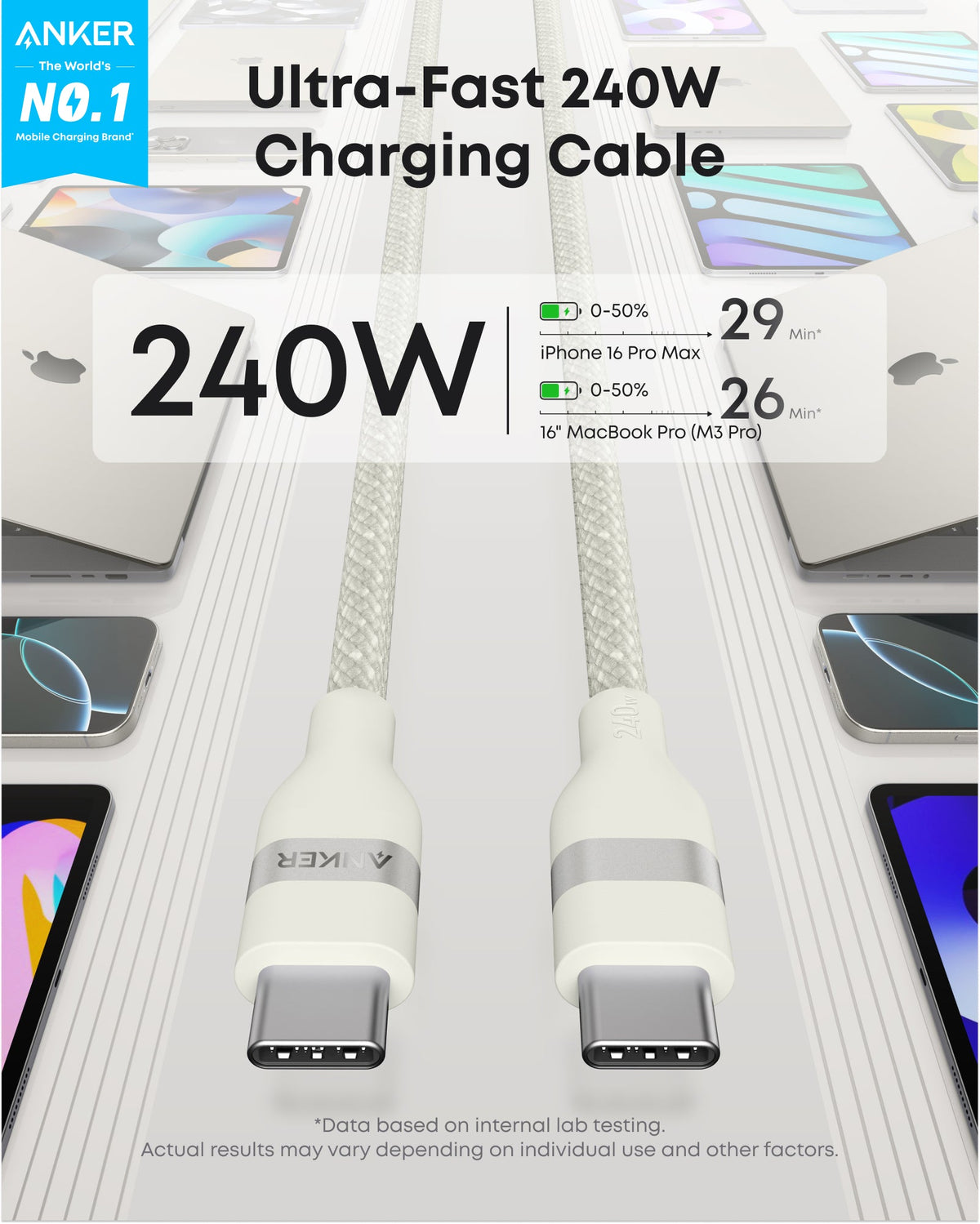 Anker | Laptop Power Bank | 25K, 165W, Built-In and Retractable Cables