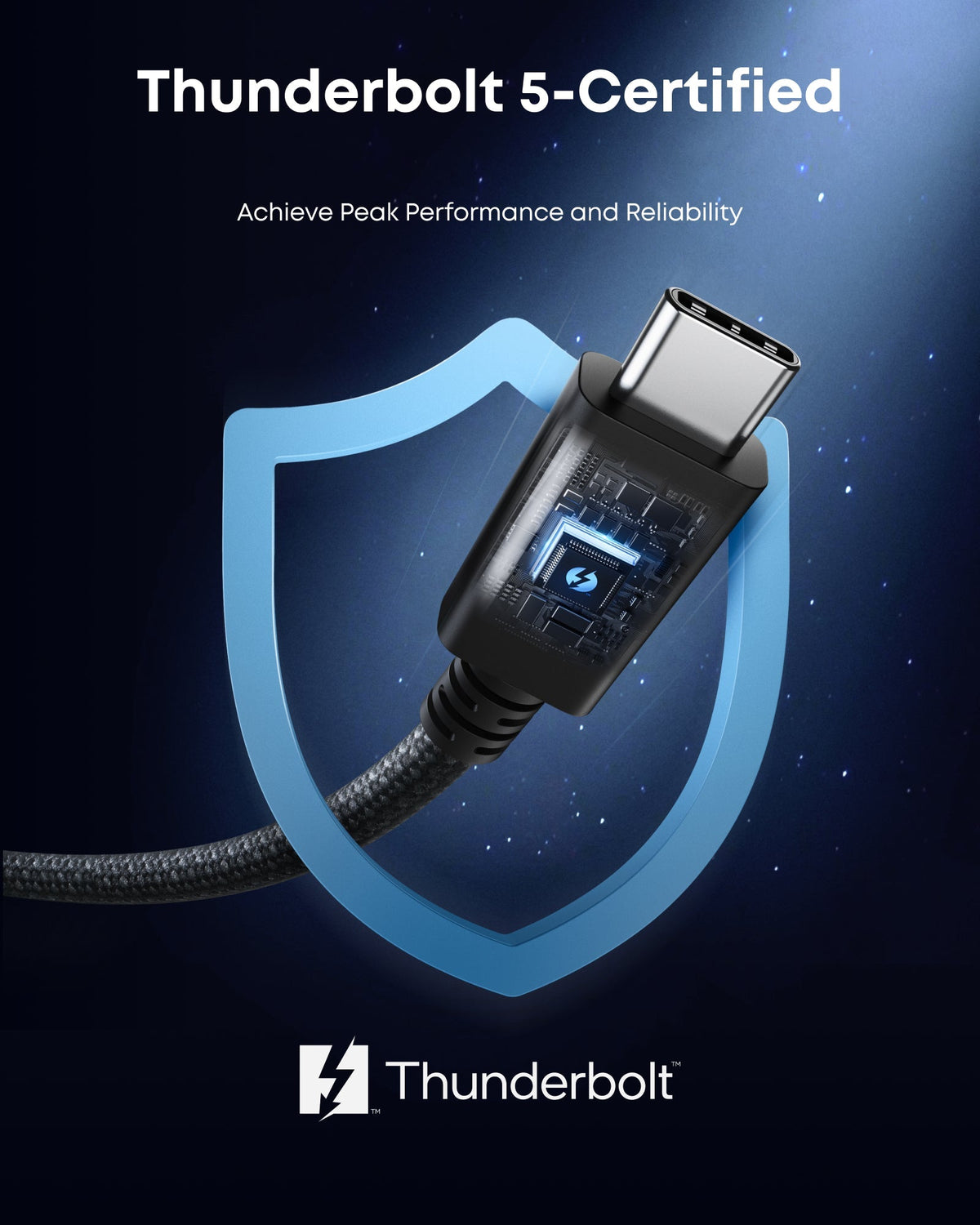 Anker | Prime Thunderbolt 5 Cable | 3.3 ft / 1.7 ft, 80 Gbps, 240W