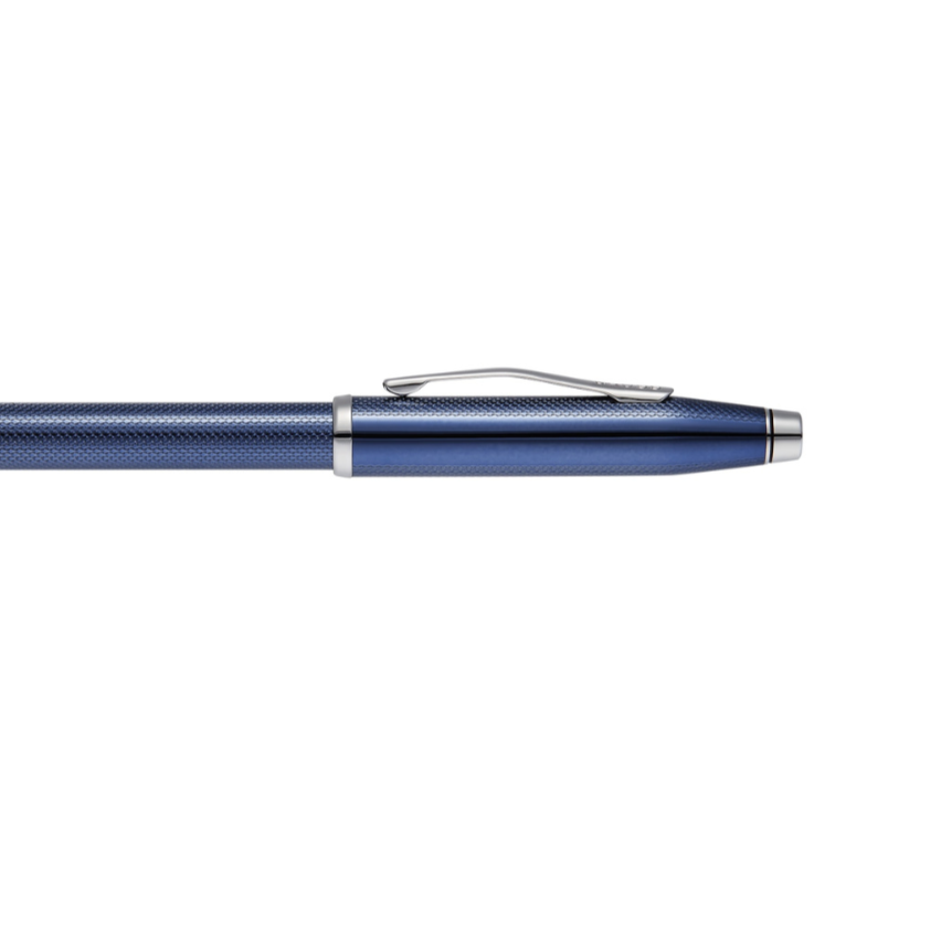 Cross | Century II Ballpoint Pen | Polished Translucent Cobalt Blue Engraved Diamond Pattern