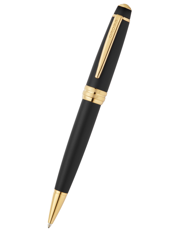 Cross Bailey Ballpoint Pen, Matte Black Lacquer with 23KT Gold PVD