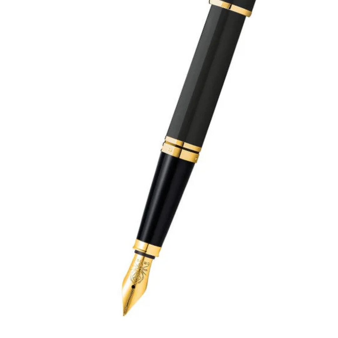 Cross | Coventry Fountain Pen | Black Lacquer with Gold-Tone, Fine Nib