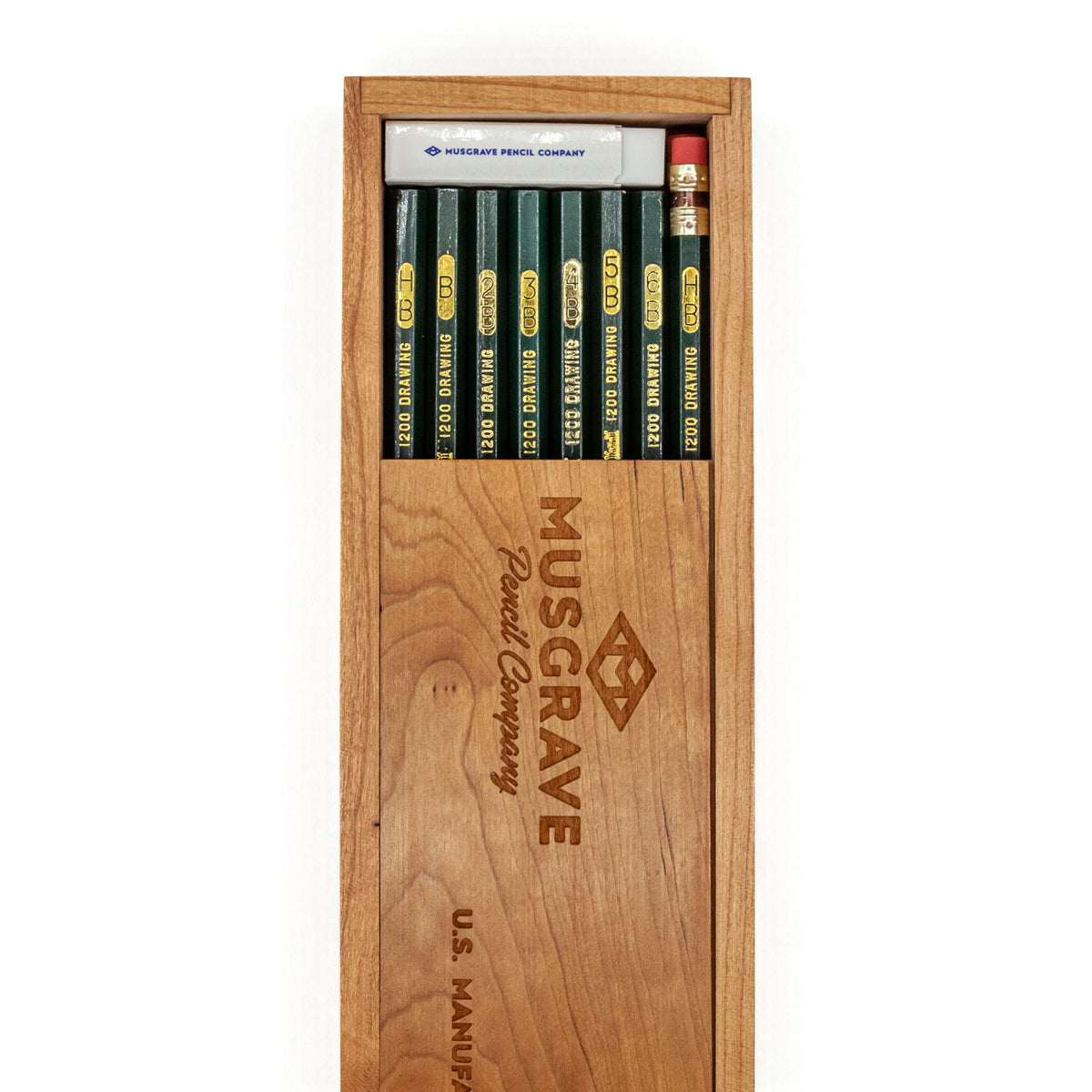 Musgrave | Artist Drawing Pencil Set in Cherry Box | 24 Pencils, 6B to 7H