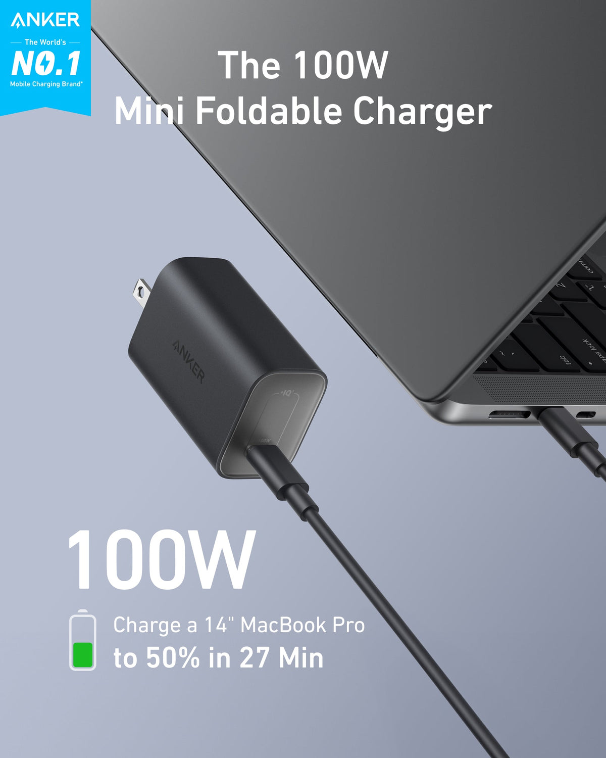 Anker | Nano Charger with USB-C Cable | 100W
