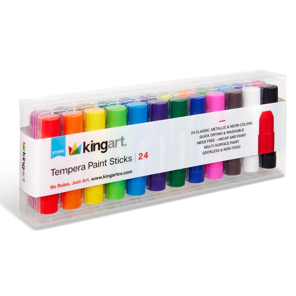 KINGART Tempera Paint Sticks, 24 Colors, view 6 of 23