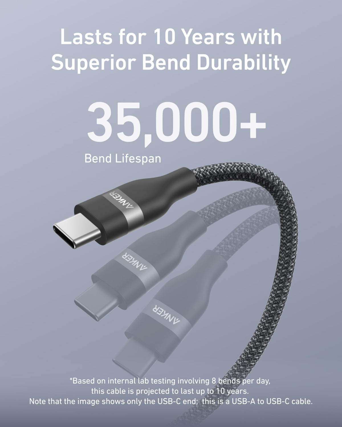 Anker | USB-A to USB-C Cable | 3 ft / 6 ft, Upcycled-Braided