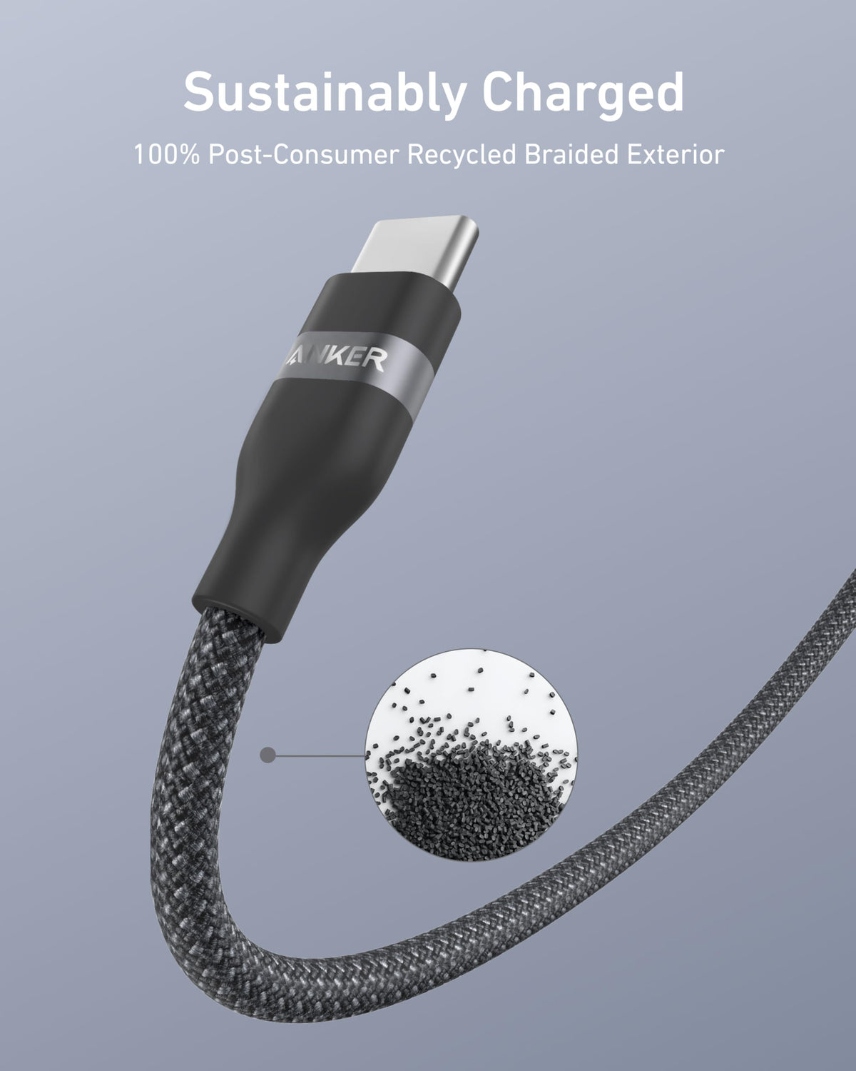 Anker | USB-A to USB-C Cable | 3 ft / 6 ft, Upcycled-Braided