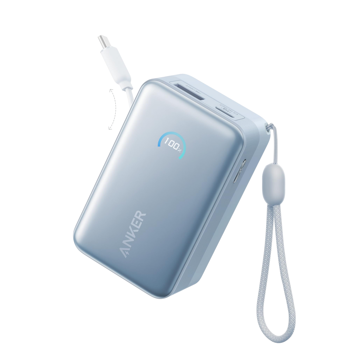 Anker | Nano Power Bank | 10K, 45W, Built-In Retractable USB-C Cable