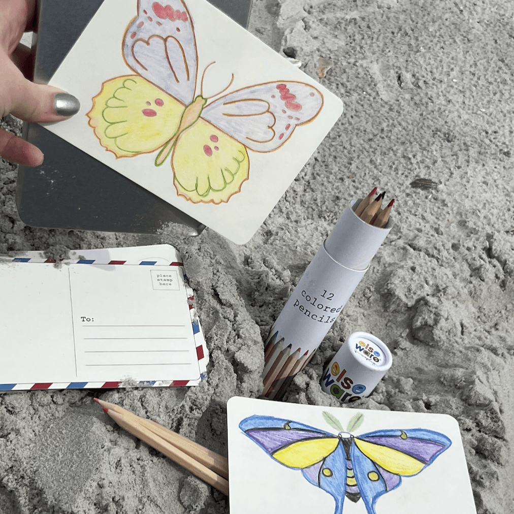 Elseware Unplug Coloring Postcards, 30 Cards, 6 Designs in a Tin, Butterfly & Moth, view 2 of 14