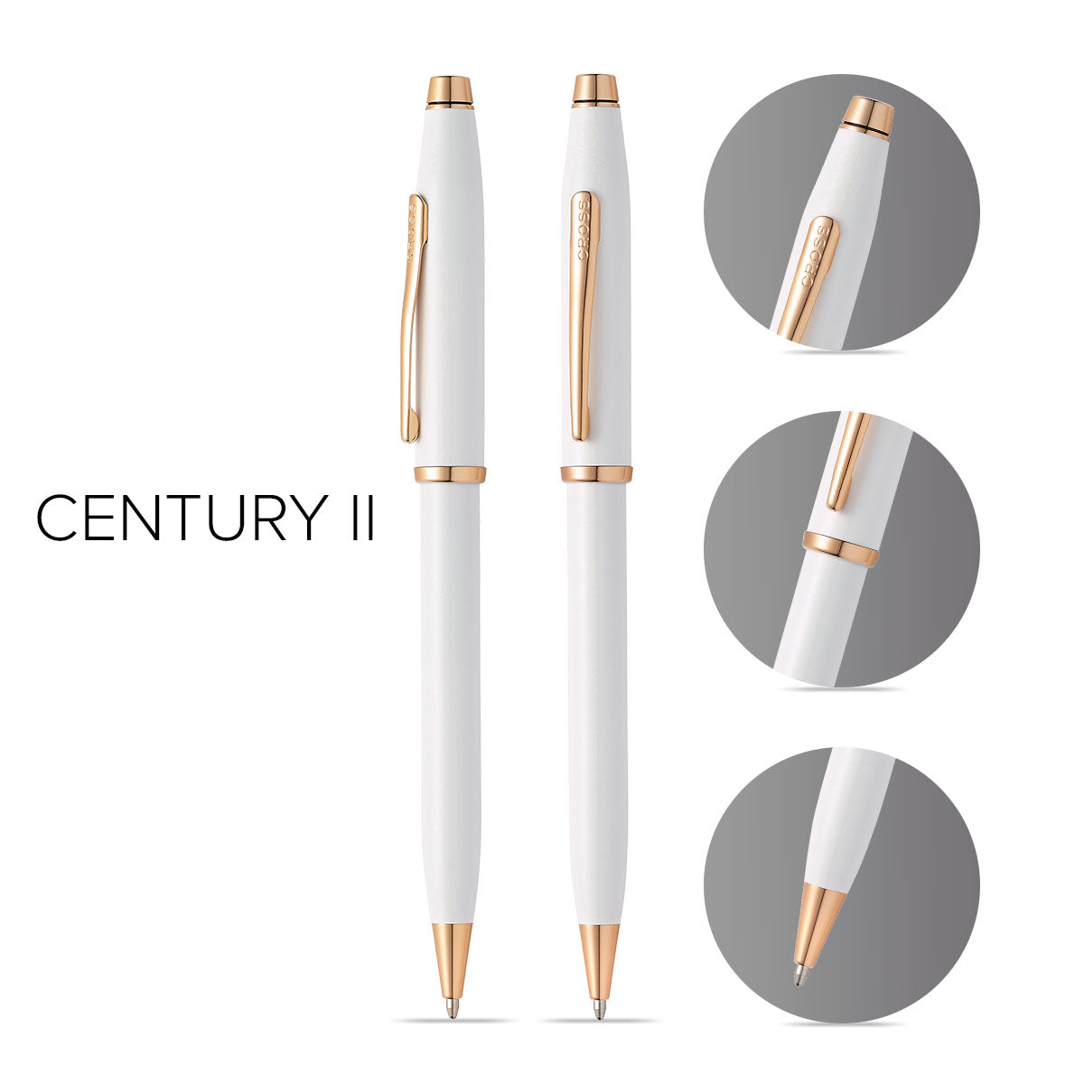 Cross | Century II Ballpoint Pen | Pearlescent White Lacquer