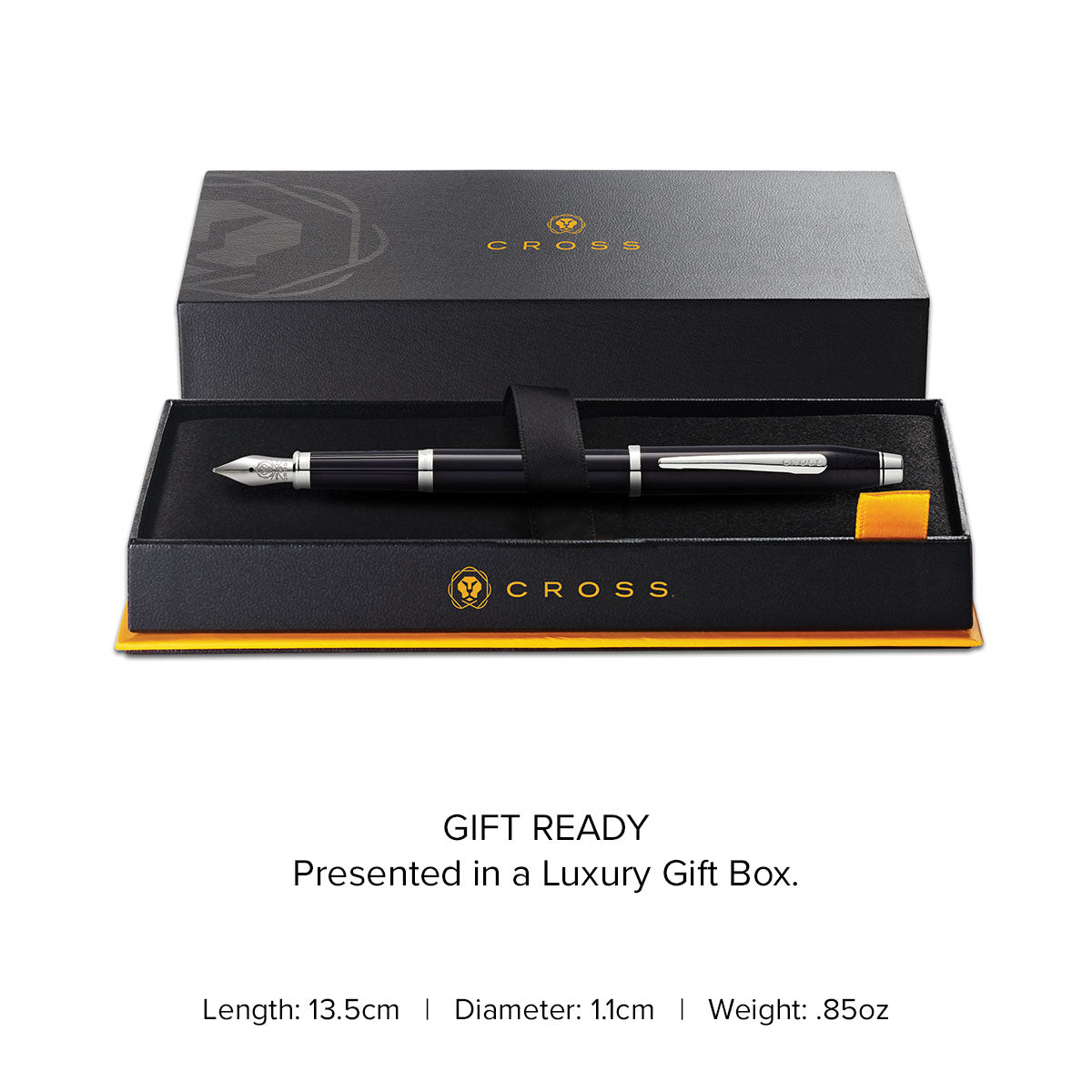 Cross | Century II Fountain Pen | Black Lacquer, Medium Nib