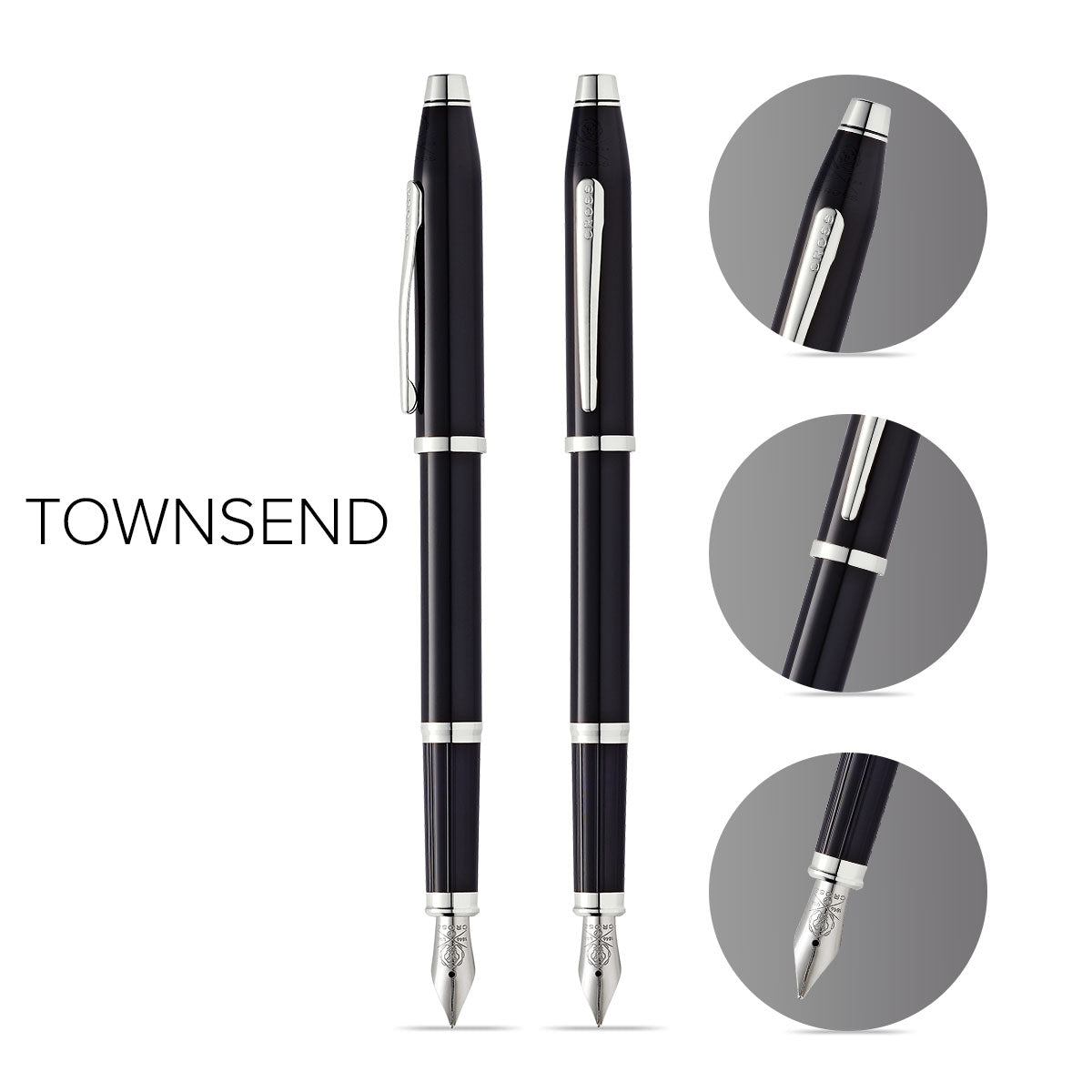 Cross | Century II Fountain Pen | Black Lacquer, Medium Nib