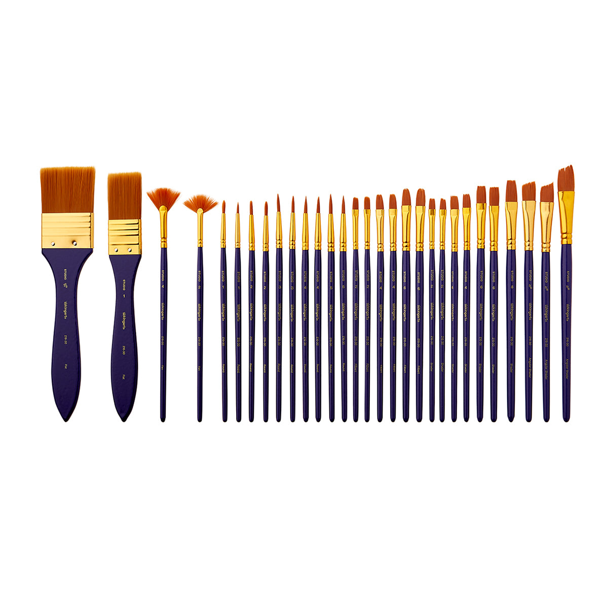 KINGART Studio Gold Nylon Brush Set, 30 Brushes, view 3 of 4