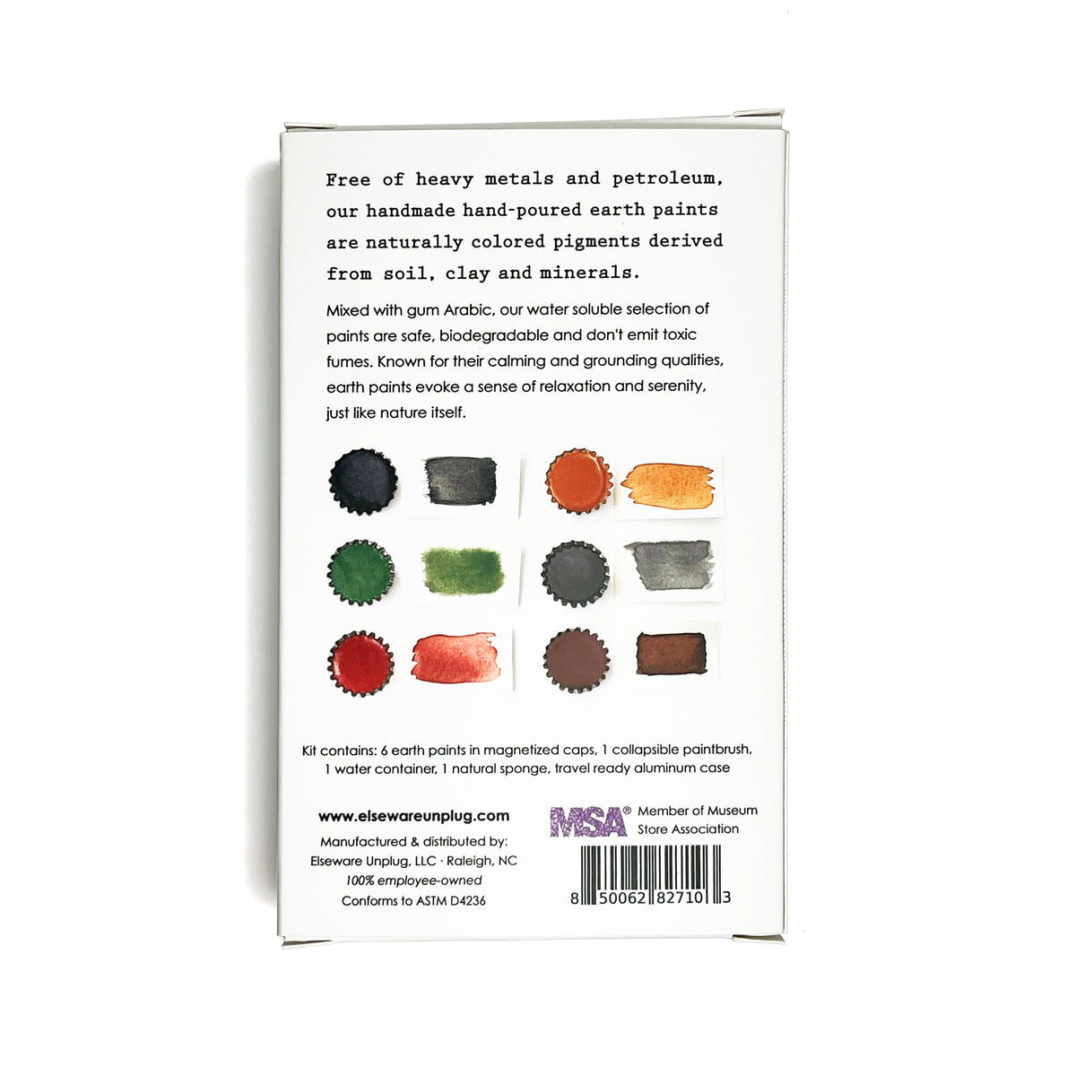 Elseware Unplug Handmade Earth Paints, Set of 6 with Travel Case, view 3 of 4