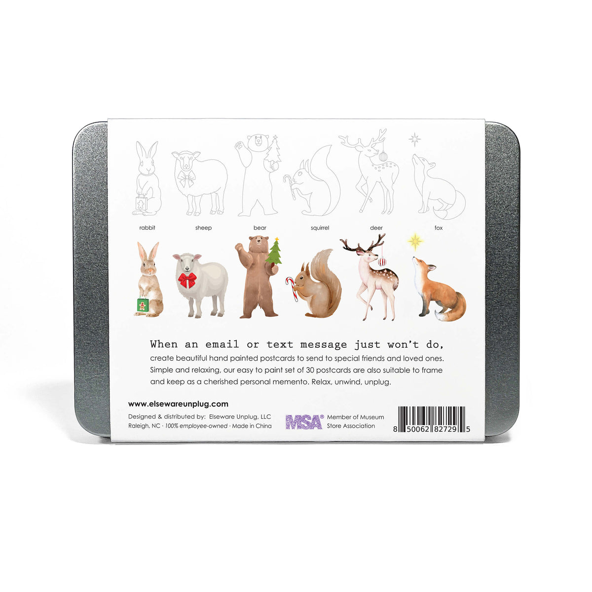 Elseware Unplug Coloring Postcards, 30 Cards, 6 Designs in a Tin, view 12 of 14