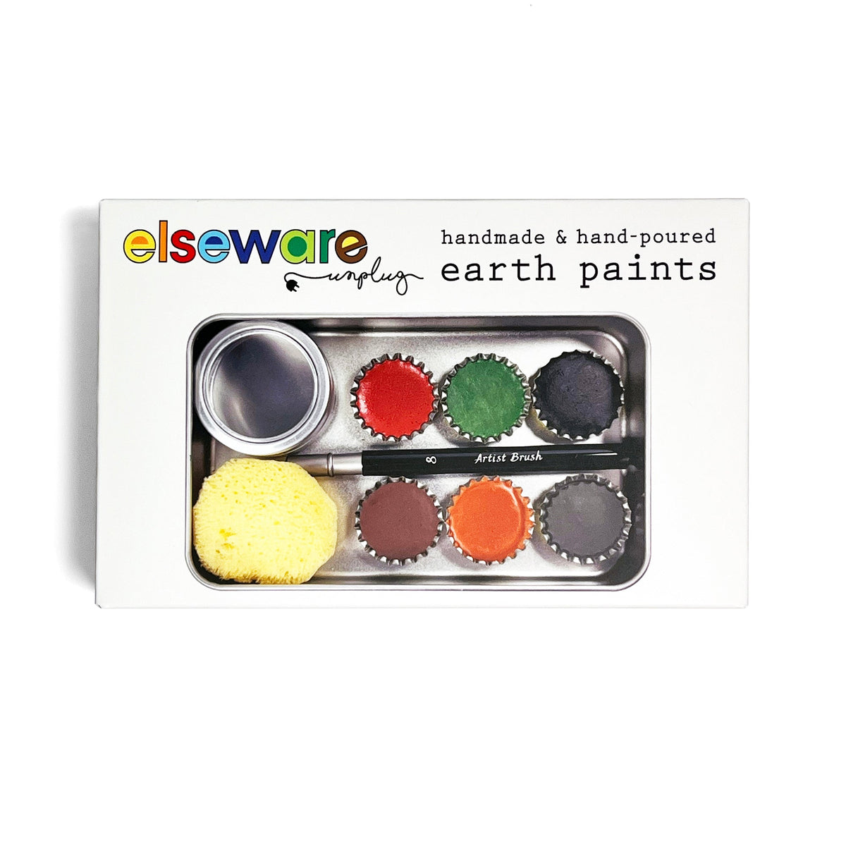 Elseware Unplug Handmade Earth Paints, Set of 6 with Travel Case