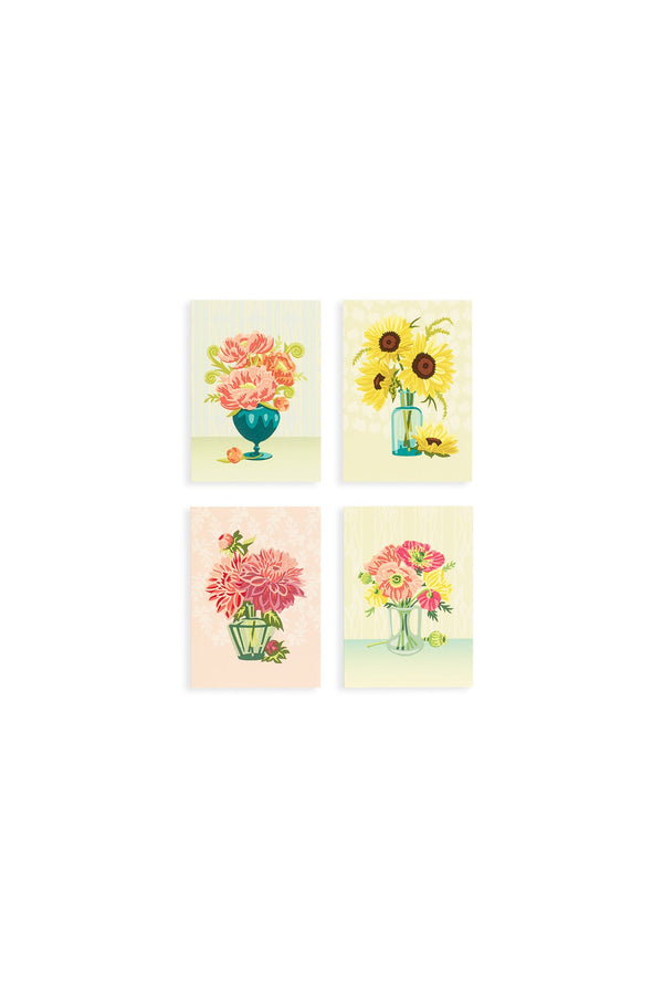 Elle Crée Florals (wallpaper) Mini Card Set, 8 Cards, all card designs