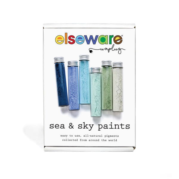 Elseware Unplug Sea & Sky Earth Paint Set, 15-17g Vials, kit packaging