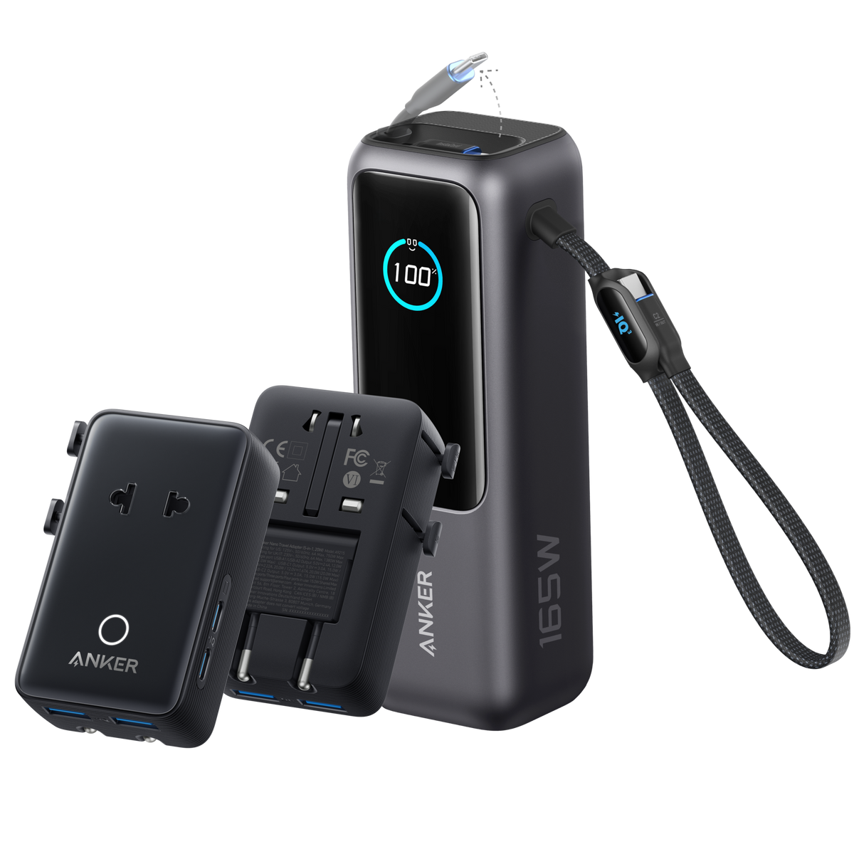 Anker | Laptop Power Bank | 25K, 165W, Built-In and Retractable Cables