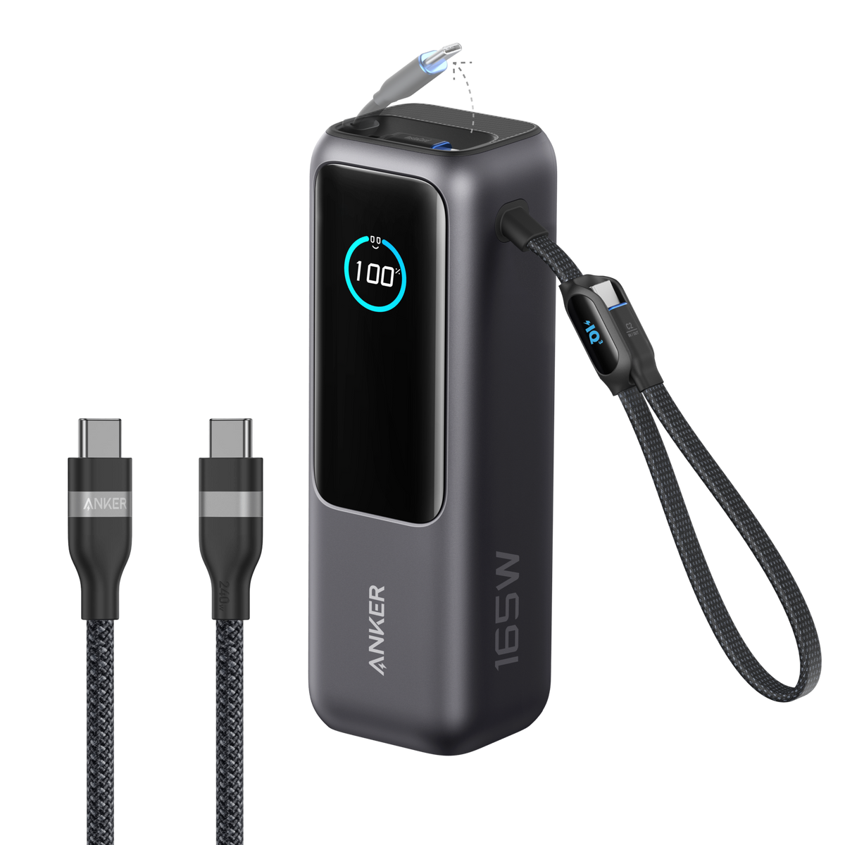 Anker | Laptop Power Bank | 25K, 165W, Built-In and Retractable Cables