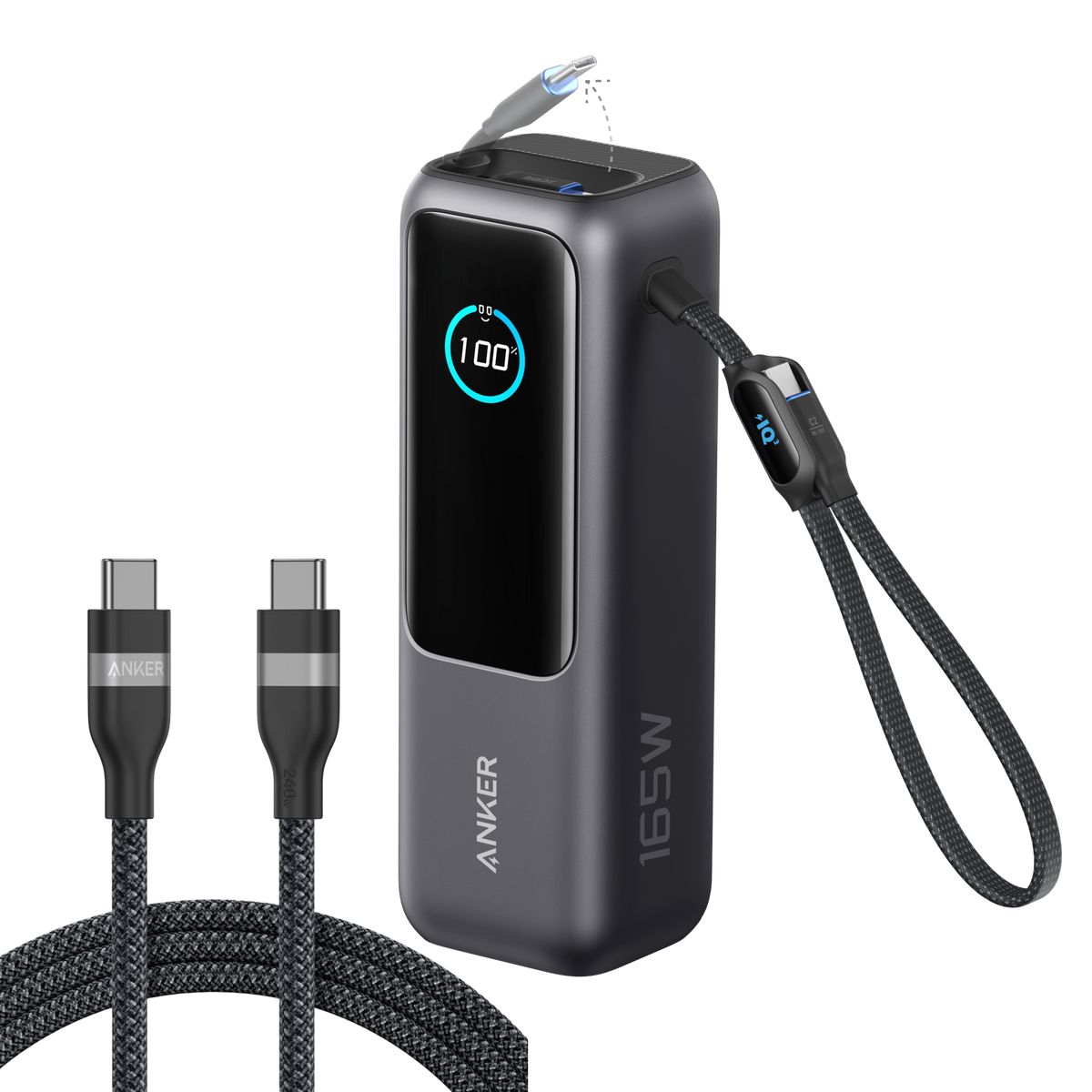 Anker | Laptop Power Bank | 25K, 165W, Built-In and Retractable Cables