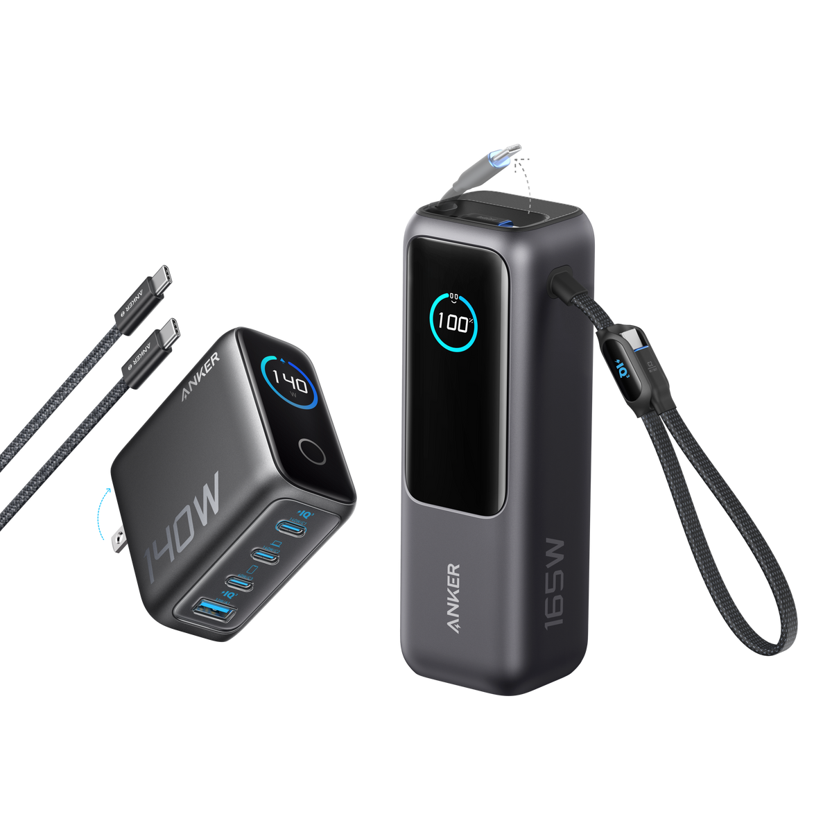 Anker | Laptop Power Bank | 25K, 165W, Built-In and Retractable Cables