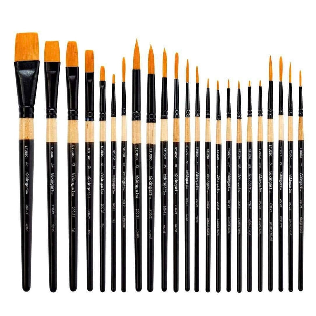 KINGART Studio Mixed Media Brush Set, 21 Brushes, view 3 of 4